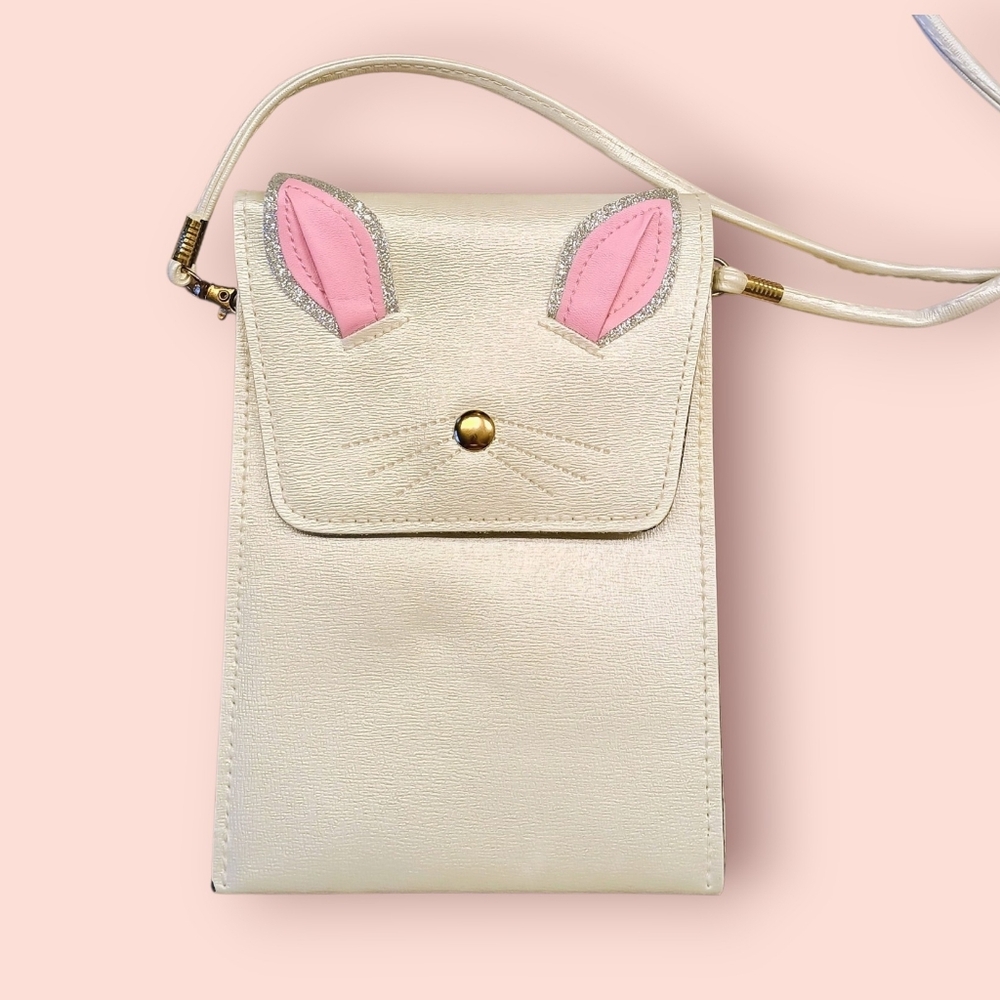 White Cruise Club Kitty Bunny Rabbit Crossbody Hand Bag